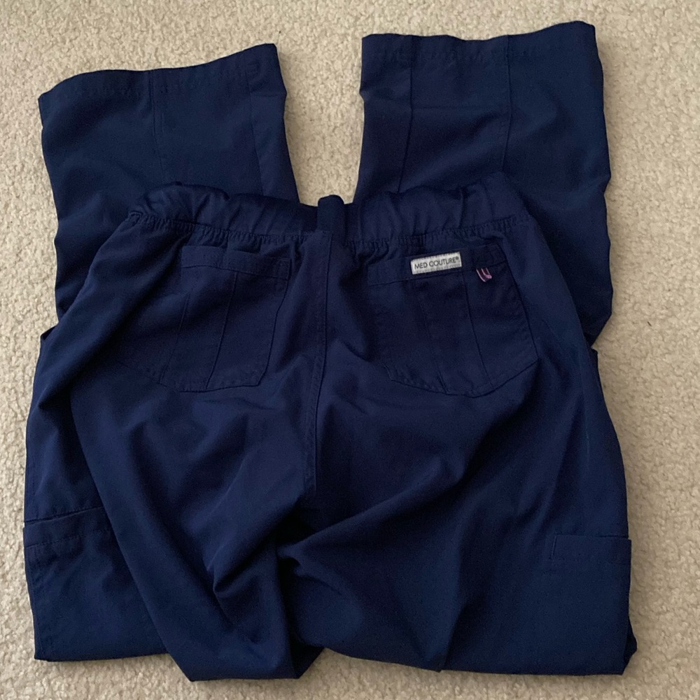 Med Couture Flare Navy Scrub Pants - Picture 5 of 6